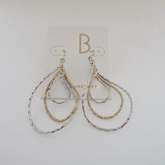 Bexcroft Gold and Silver Teardrop Earrings - Picture 1 of 3